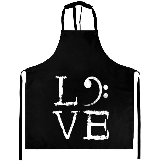 Bass Clef Creepy Love Bass Guitar Player Bass Aprons