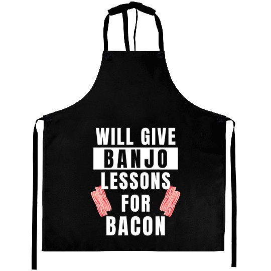 Banjo Player Lessons For Bacon Music Instrument Aprons