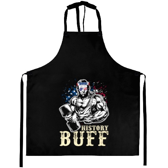 History Buff Independence Day Lincoln Patriot USA Aprons