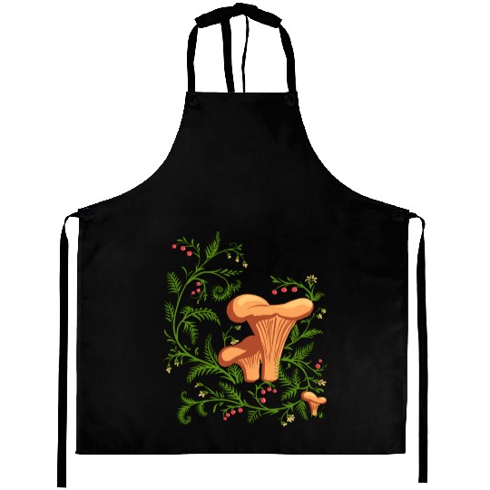 Forest Mushrooms Floral Fungi Ukrainian Vyshyvanka Aprons
