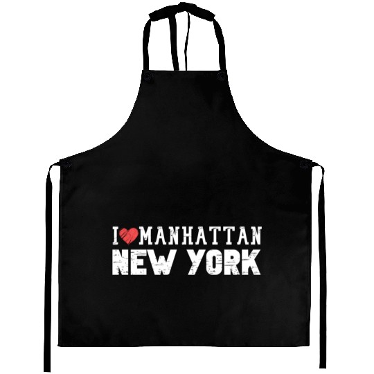 Manhattan New York Love I Heart Manhattan Ny Aprons