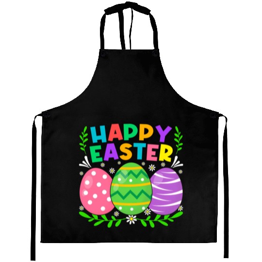 Happy Easter Day Bunny Eggs Easter Aprons