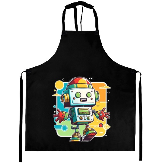 Robot Robotics Science Cute Humorous Technology Aprons