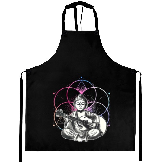 Buddha - Playing Guitar - Yoga Buddhist - Yogi Aprons