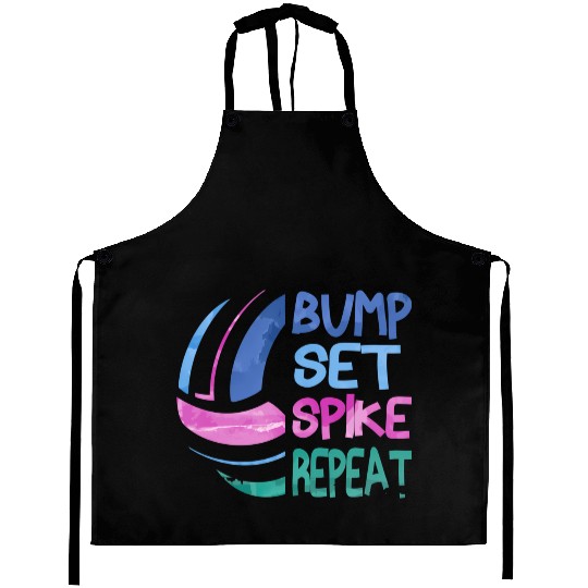 Volleyball Bump Set ke Repeat Blue Purplen Aprons
