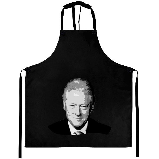 Bill Clinton Grayscale Pop Art Aprons