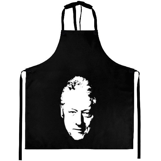 Bill Clinton White On Black Pop Art Aprons