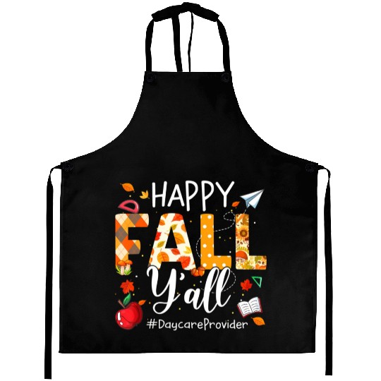 Happy Fall Y'all Daycare Provider Autumn Leaves Aprons