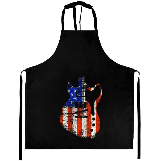 Bassist USA American Flag Bass Guitar Player Aprons