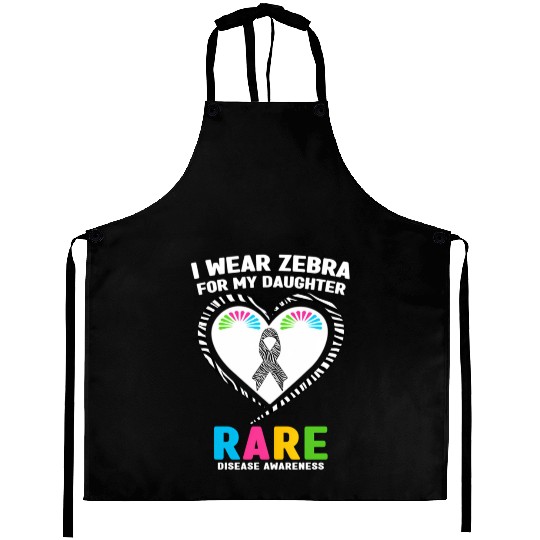 I Wear Zebra For My Daughter Rare Disease Aprons