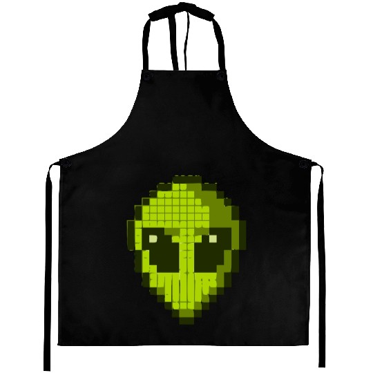 Green Alien Face Aprons