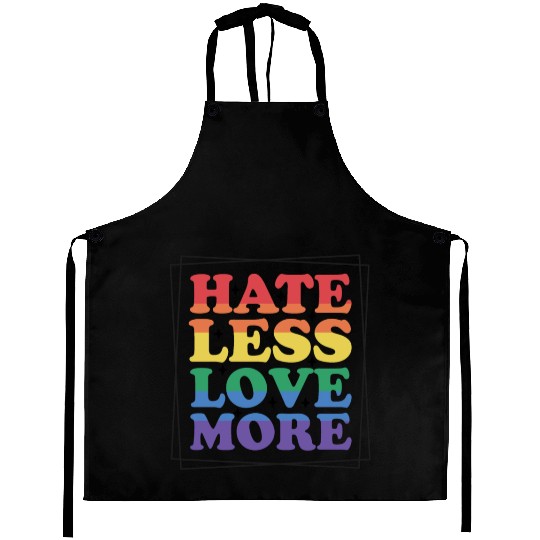 Vintage LGBT Pride Month Hate Less Love More Aprons
