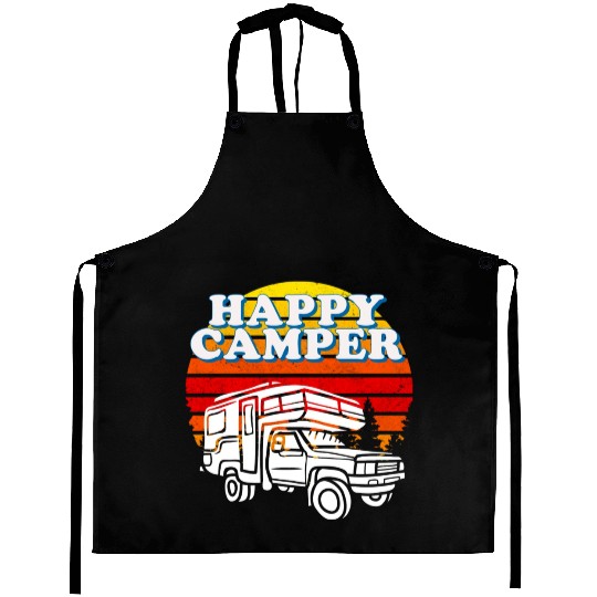 Happy Camper Funny Camping Lover Aprons