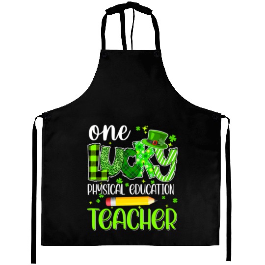 One Lucky Physical Education Teacher Pencil St Aprons
