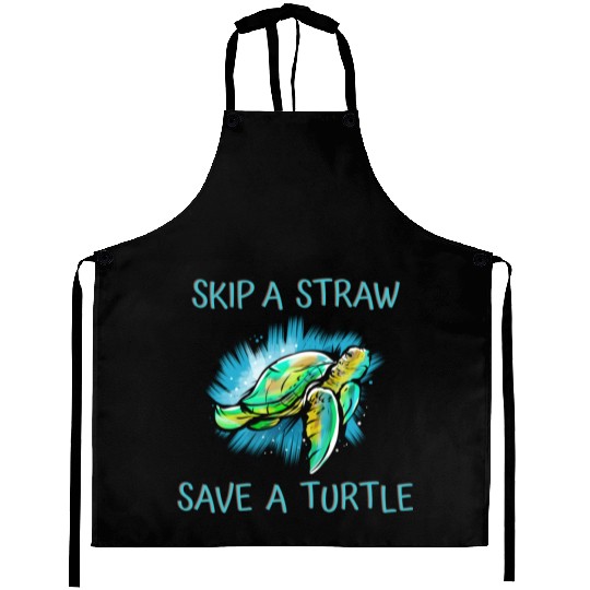 Skip A Straw Save A Turtle Tortoise Aprons