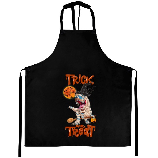 Trick Or Treat Halloween Dinosaur T rex Mummy Aprons