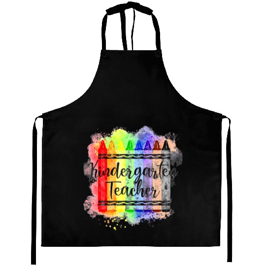 Funny Kindergarten Teacher Crayon Back To School Aprons