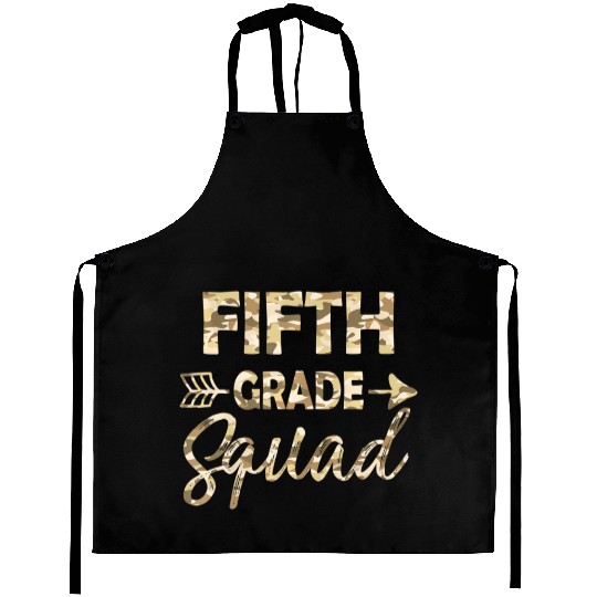 Fifth Grade Camo Teacher Welcome Back To School Aprons
