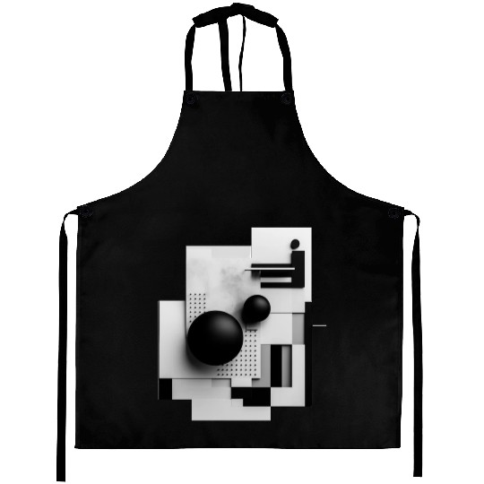 Abstract Circles and Squares Aprons