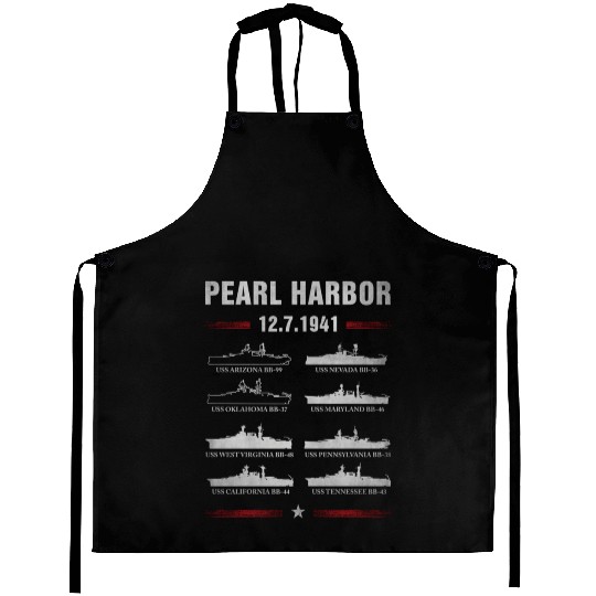 Pearl Harbor Battleship Memorial Day December 7Th Aprons