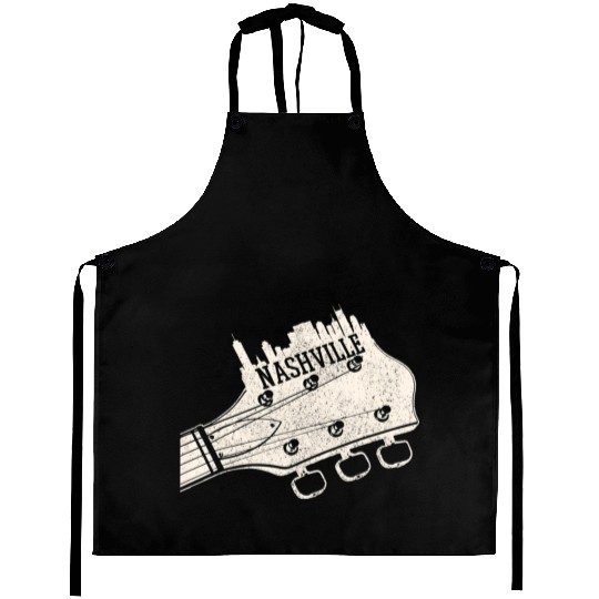 Nashville Guitar Skyline Country Music City Aprons