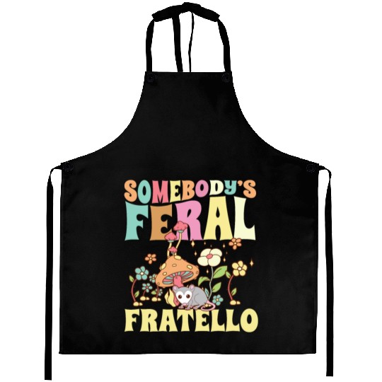 Somebody's Feral Fratello Italian Brother Opossum Aprons
