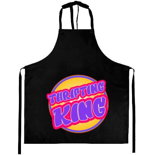 Thrifting King purple yellow Aprons