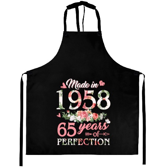 Made In 1958 Floral 65 65Th Aprons