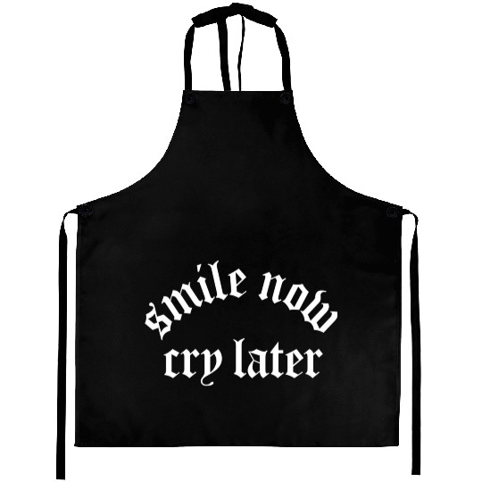 Chicano Tattoo Gang Smile Now Cry Aprons