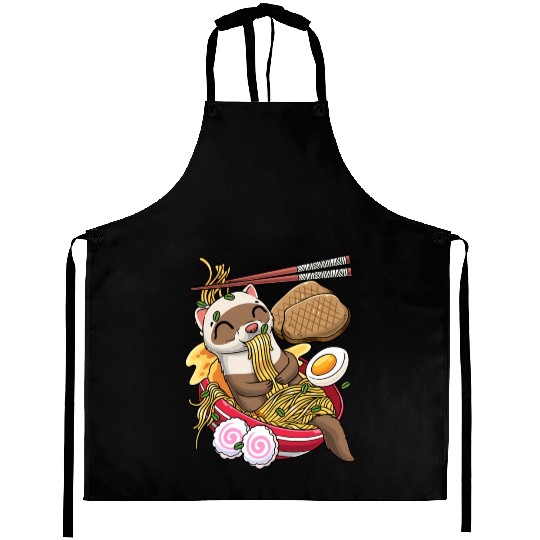 Kawaii Ferret Ra Noodles Japanese Food Aprons
