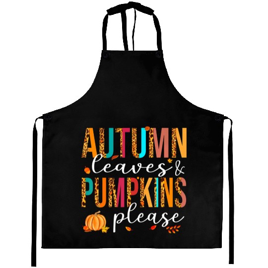 Autumn Leaves And Pumpkins Please Fall Lover Aprons