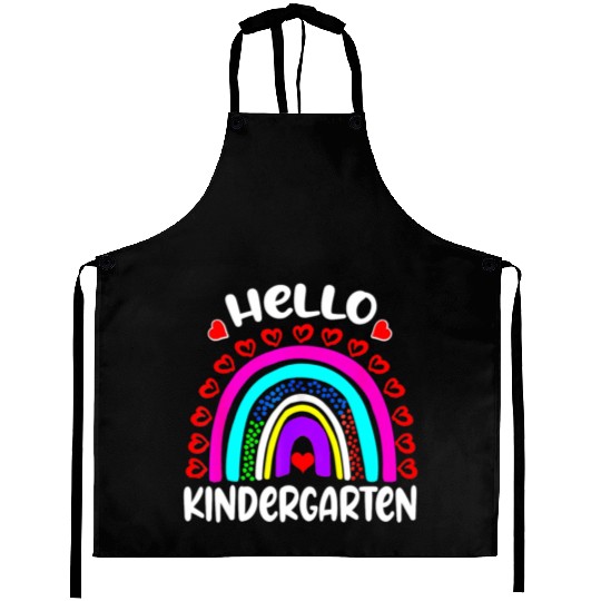 Hello Kindergarten Rainbow Heart Back To School Aprons