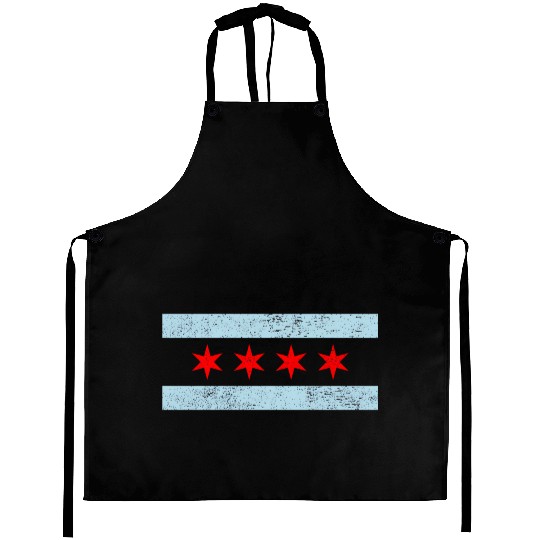 Sweet Chicago Flag Red Six Pointed Stars Aprons
