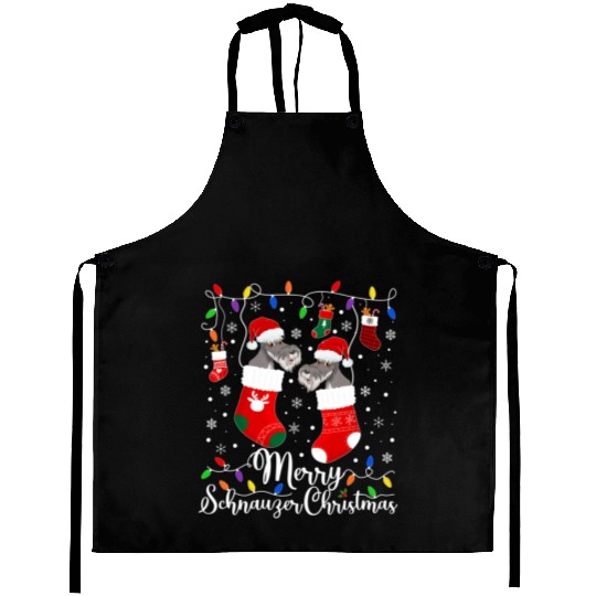 Merry Schnauzer Mini Schnauzer Xmas Aprons