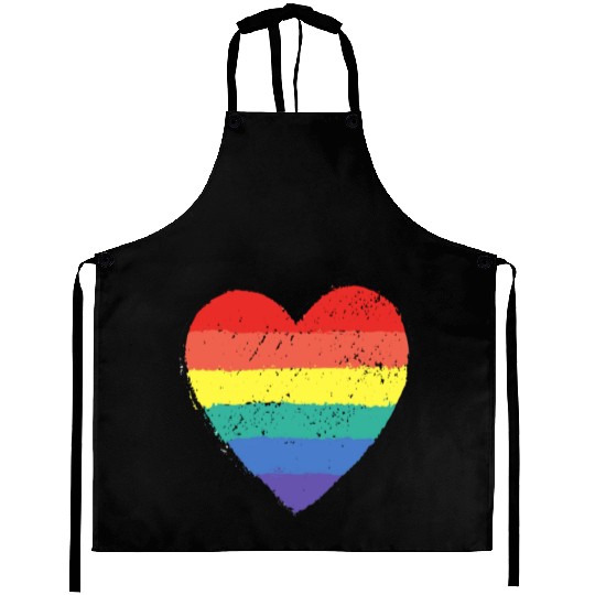 rainbow heart Aprons