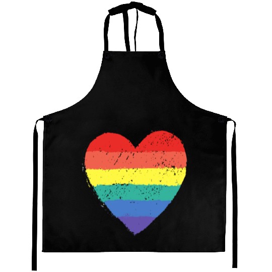 rainbow heart Aprons