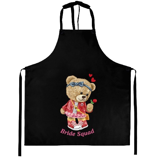 Bride Squad cute bear Aprons