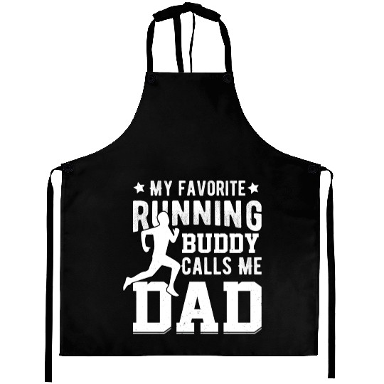 My Running Buddy Calls Me Dad Aprons