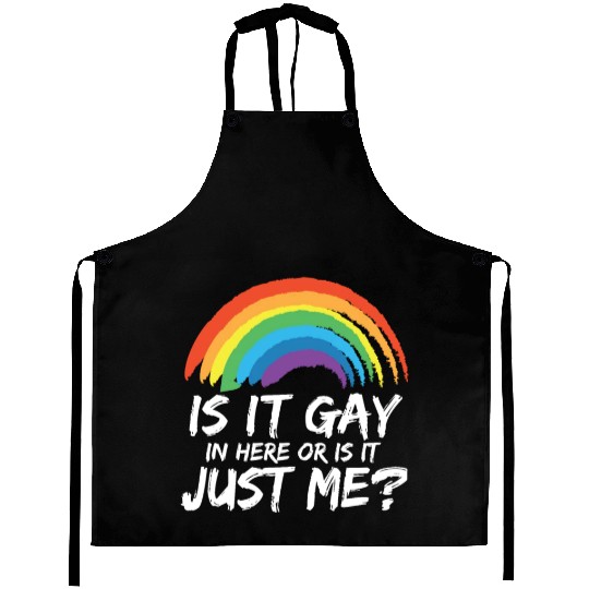 Proud LGBTQ Ally Is It Gay Here Gay Pride Parade Aprons