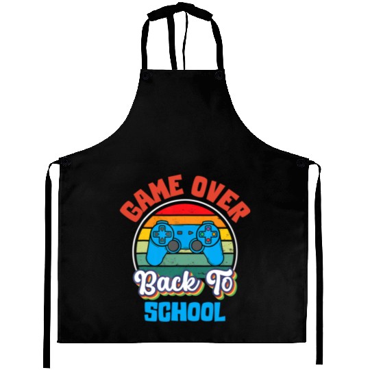 Back to School Funny Game Over Teacher Student Aprons