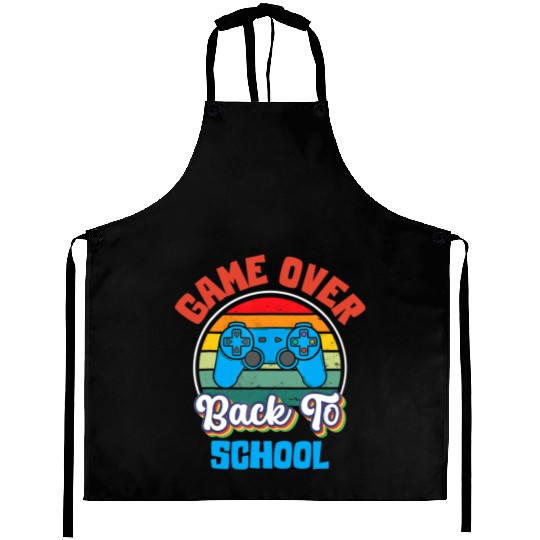 Back to School Funny Game Over Teacher Student Aprons