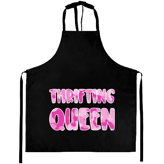 Thrifting Queen pink camo Aprons