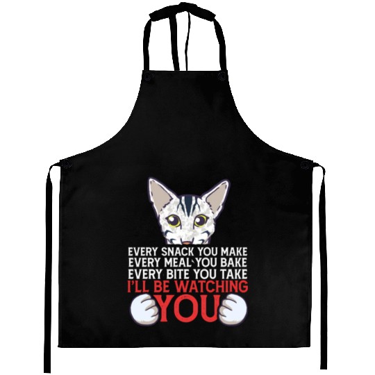 I'Ll Be Watching You Oriental Cat Owner Aprons