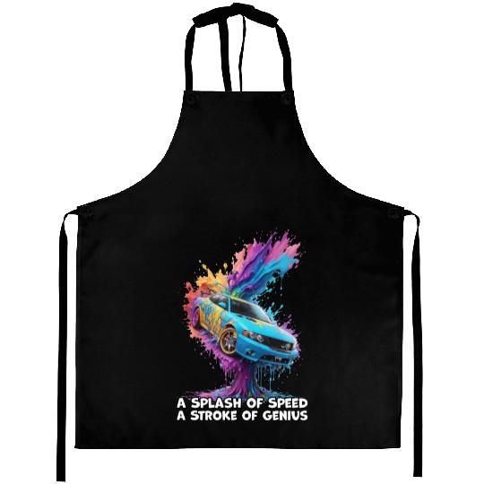 A Splash of Speed: Fantastical Sports Car Art Aprons