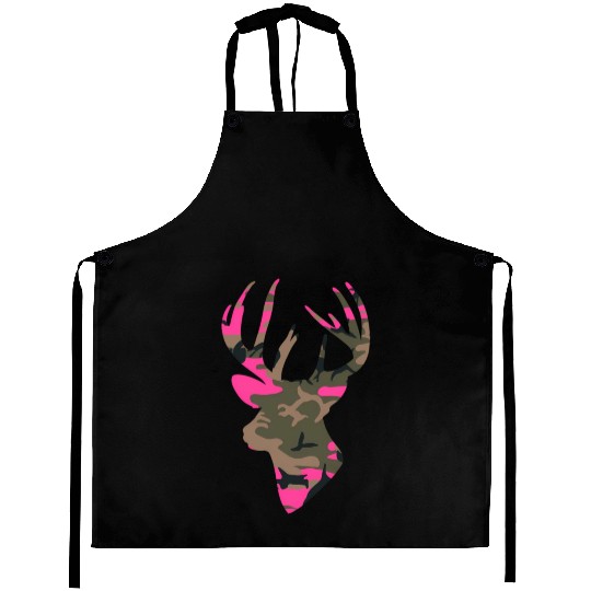 Deer -S Camo Outfitter Black Aprons