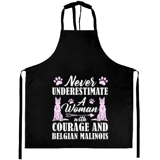 Never Underestimate Woman With Belgian Malinois Aprons
