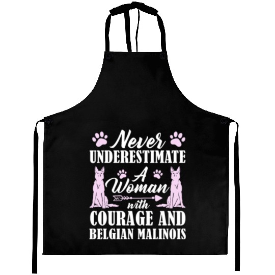 Never Underestimate Woman With Belgian Malinois Aprons