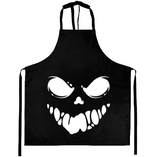 Black Spooky scary Ghost face Aprons design