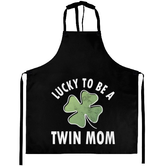 Lucky To Be A Twin Mom Saint Patric Day Aprons
