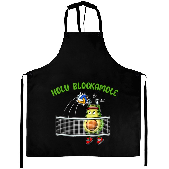 Holy Blockamole I Volleyball Avocado Food Aprons